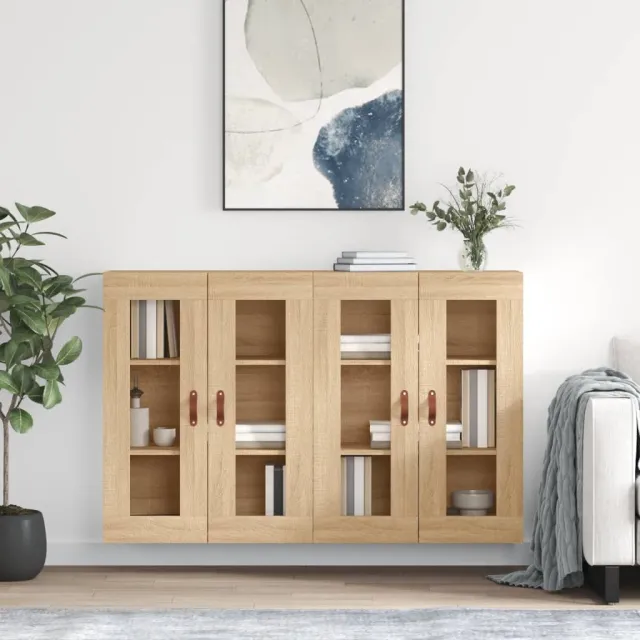 vidaXL Hangkasten 2 st bewerkt hout sonoma eikenkleurig Bruin
