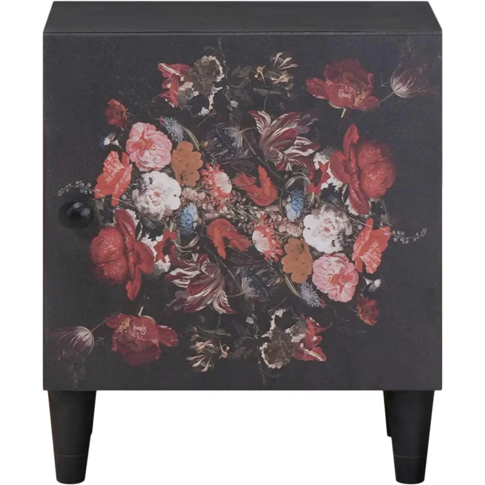 vidaXL Nachtkastje met Deur Zwart 40 x 33 x 46 cm Massief Mango Hout, foto 3
