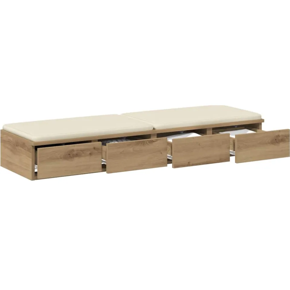 vidaXL Bedlades Artisan Eiken 120 x 36,5 x 16,5 cm Bewerkt hout Bruin