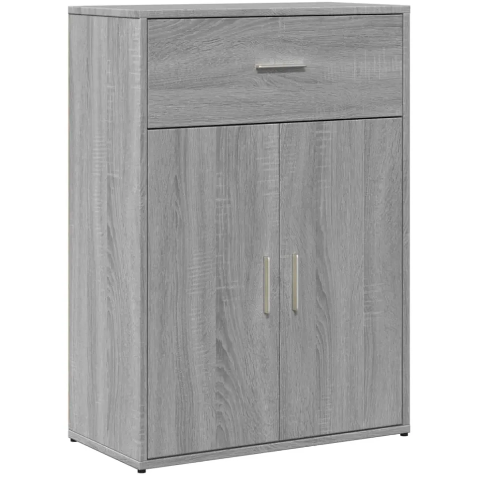 vidaXL Dressoirs 2 st 60x30x84 cm bewerkt hout grijs sonoma eikenkleur, foto 4