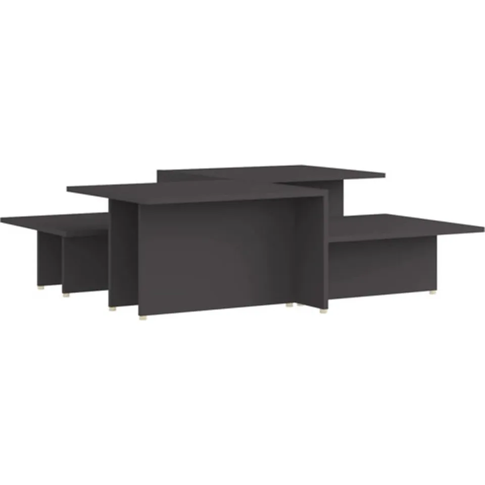 vidaXL Salontafels 2 st 111,5x50x33 cm bewerkt hout grijs, foto 3