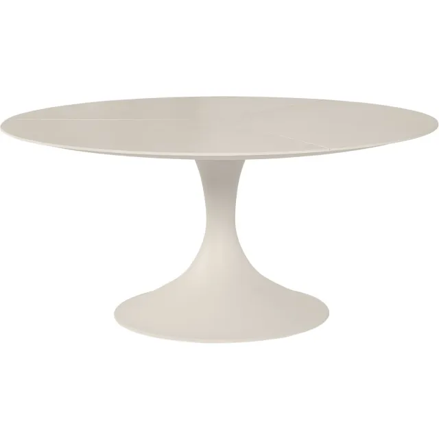 Suns Nova low dining tuintafel 170xH69 cm rond sintered stone camel sand Zand / Latte / Linen