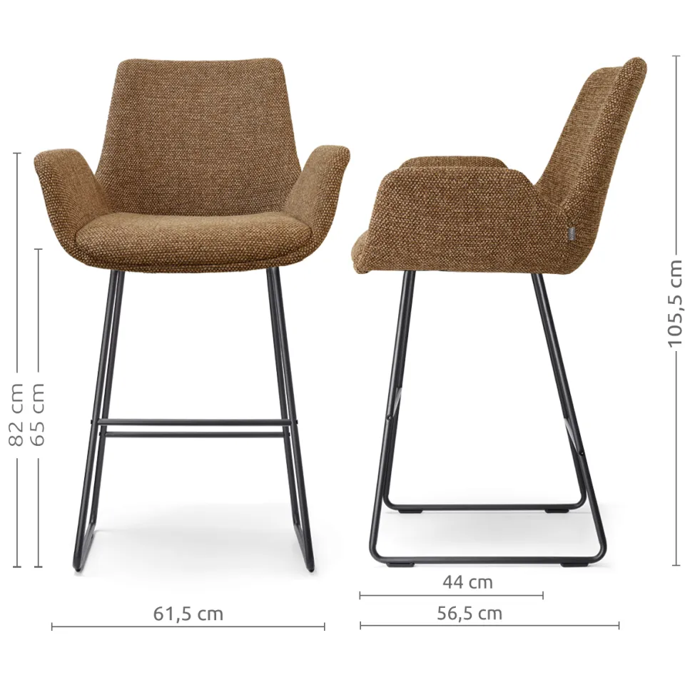 Nolon Nino-Eef barkruk bruin blend - zwart onderstel - 65 cm, foto 2