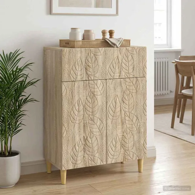 vidaXL Dressoir Sonoma Eiken 66 x 34,5 x 90 cm Bewerkt hout Bruin