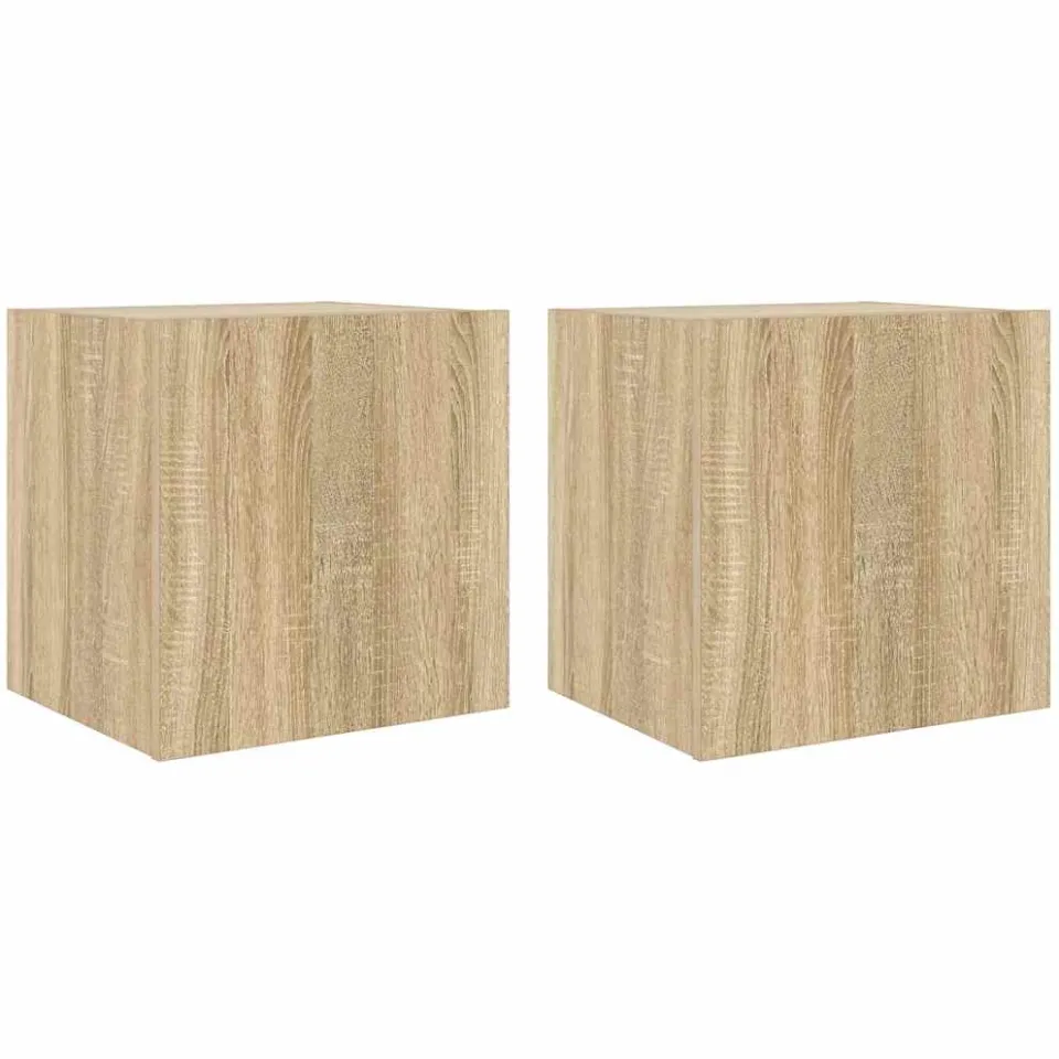 vidaXL Tv-wandmeubelen met LED 2 st 40,5x35x40 cm sonoma eikenkleurig