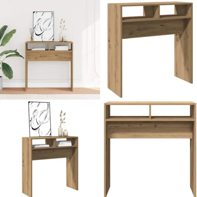 vidaXL Wandtafel - 78x30x80 - cm - bewerkt - hout - artisanaal - eikenkleur artisan eiken
