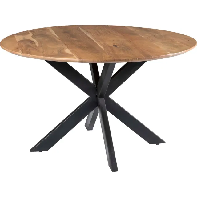 Livingfurn Eettafel Oslo | 120 cm | Rond | Acasia hout Bruin