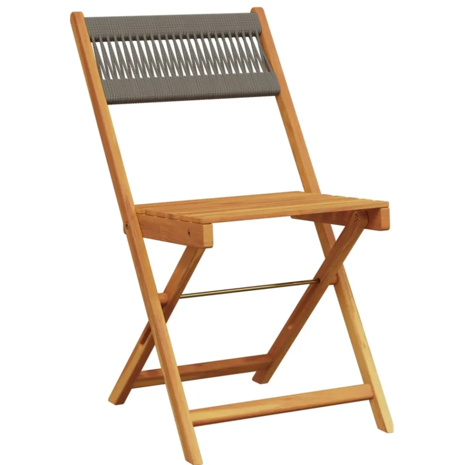 vidaXL 5-delige Tuinset polypropeen en massief hout grijs
