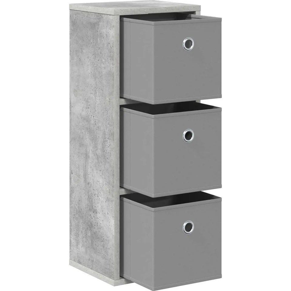 vidaXL Dressoir Beton Grijs 25,5 x 22 x 69,5 cm
