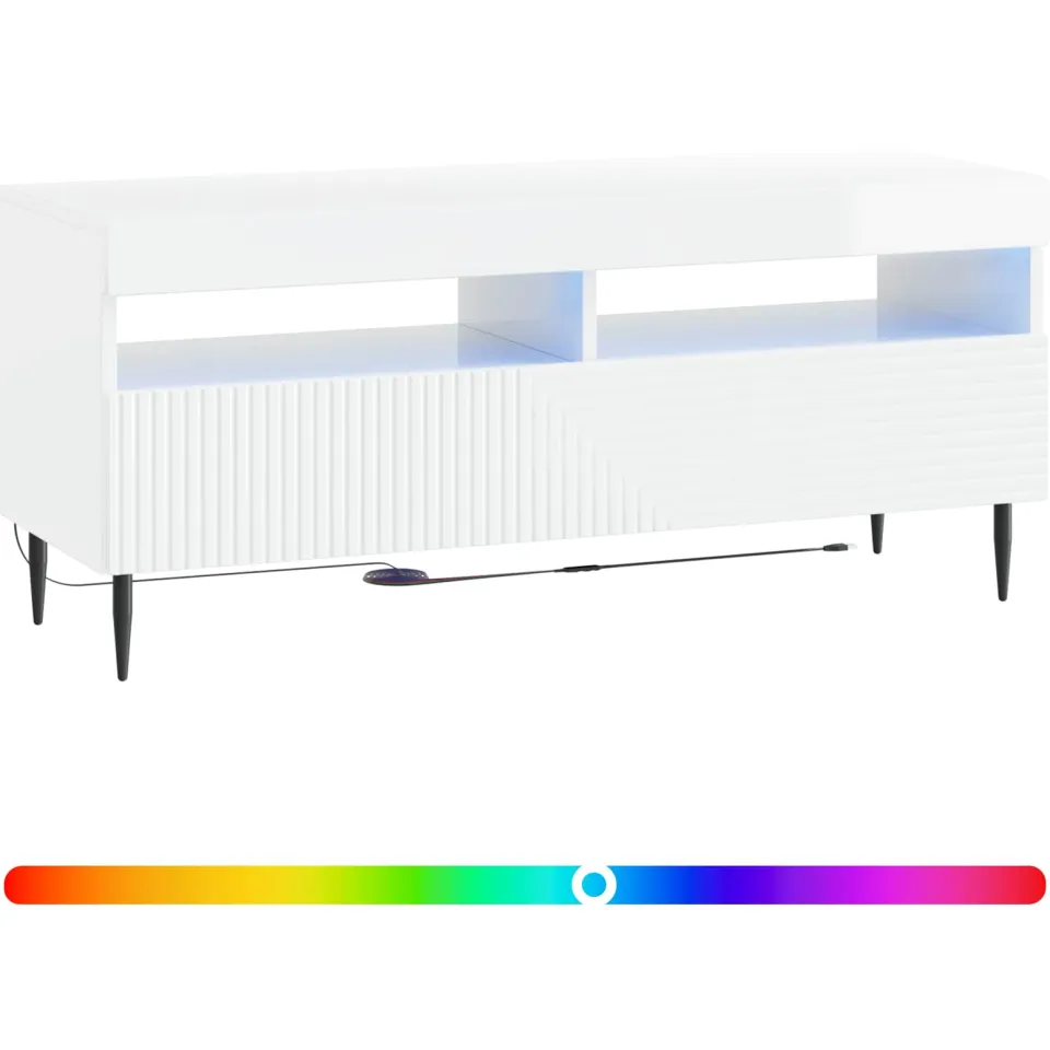 vidaXL LED tv-meubel HAARLEM 100 x 35 x 43 cm Hoogglans Wit, foto 3