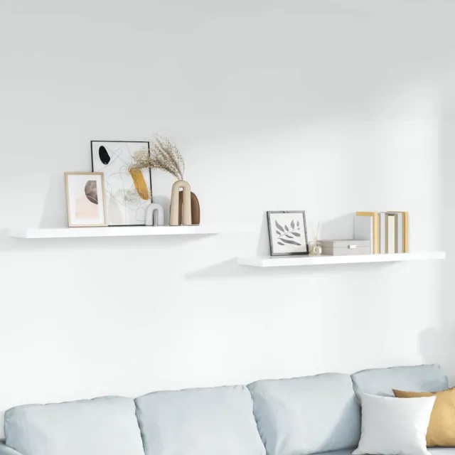 vidaXL Wandschappen zwevend 2 st 120x23,5x3,8 cm MDF hoogglans wit