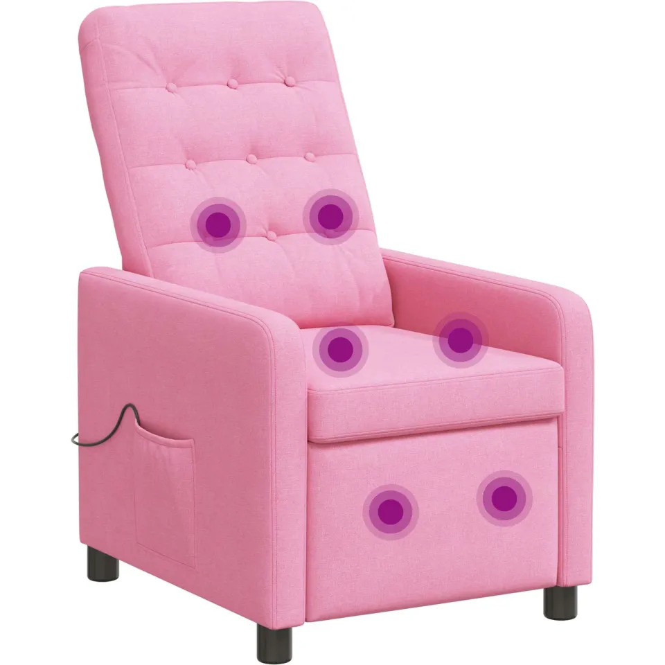 vidaXL Massage-relaxstoel Roze 65 x 93 x 102 cm Stof