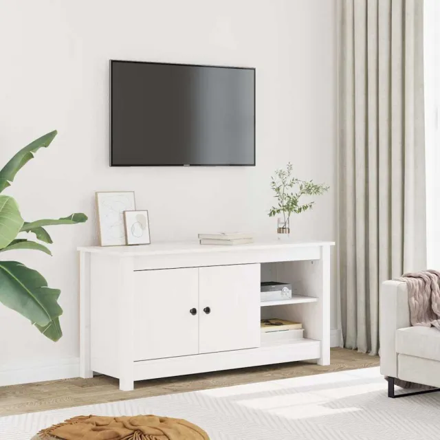 vidaXL Tv-meubel 103x36,5x52 cm massief grenenhout wit, foto 2