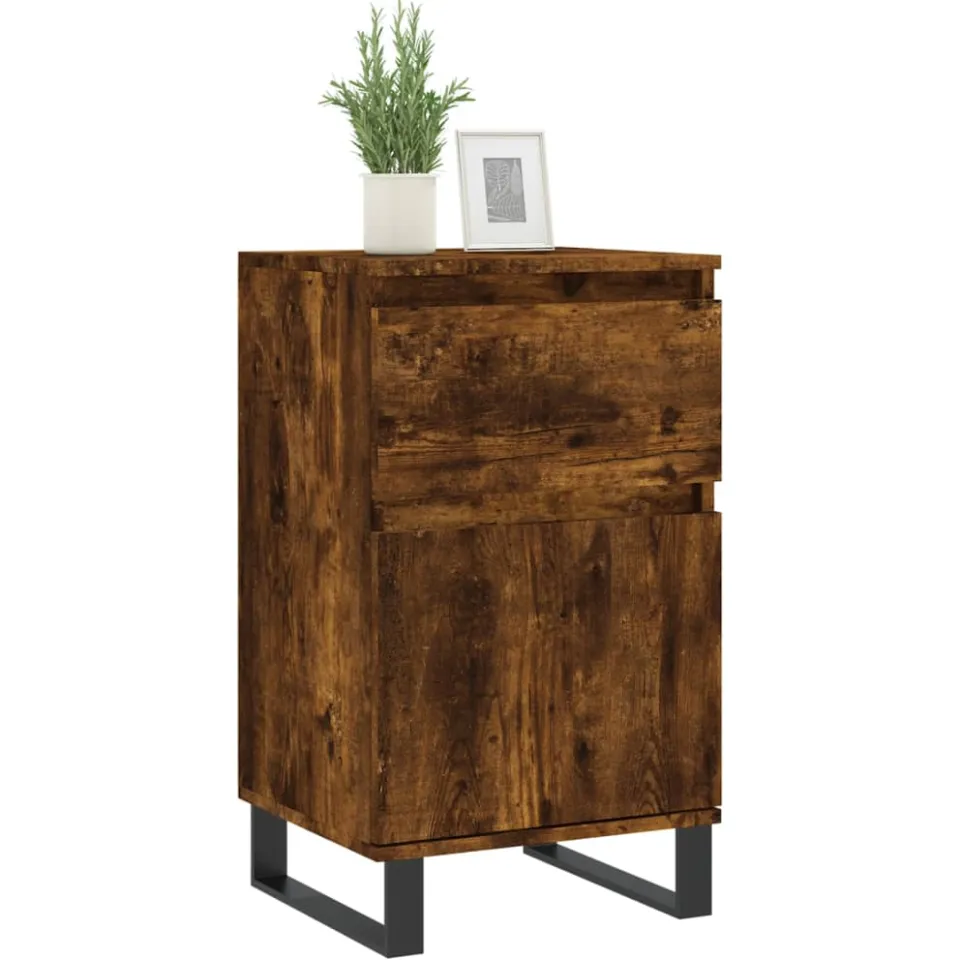 vidaXL Dressoir 40x35x70 cm bewerkt hout gerookt eikenkleurig, foto 3