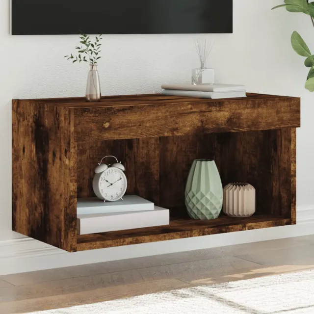 vidaXL Tv-meubel met LED-verlichting 60x30x30 cm gerookt eikenkleurig, foto 2