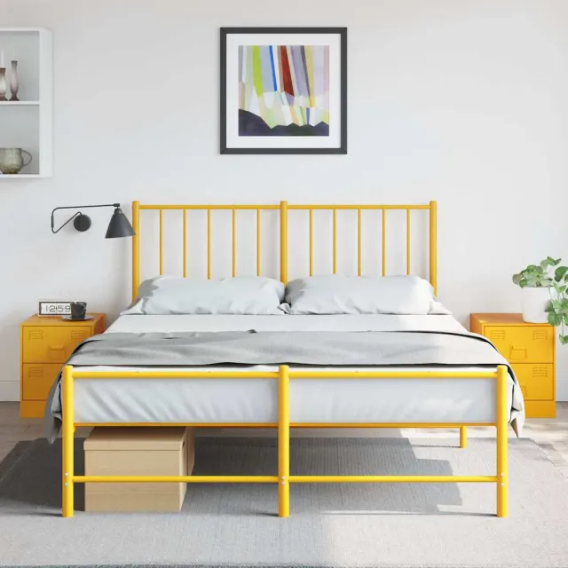 vidaXL Nachtkastjes 2 st 34,5x39x44 cm staal geel, foto 2
