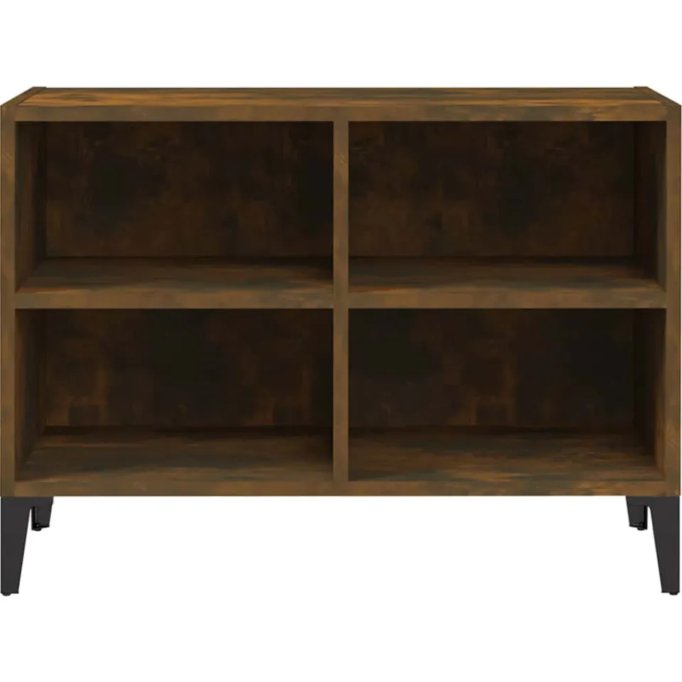 vidaXL Tv-meubel met metalen poten 69,5x30x50 cm gerookt eikenkleurig Bruin