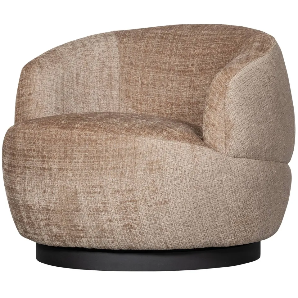 WOOOD Woolly Draaifauteuil - Chenille - Zand - 71x84x88, foto 3