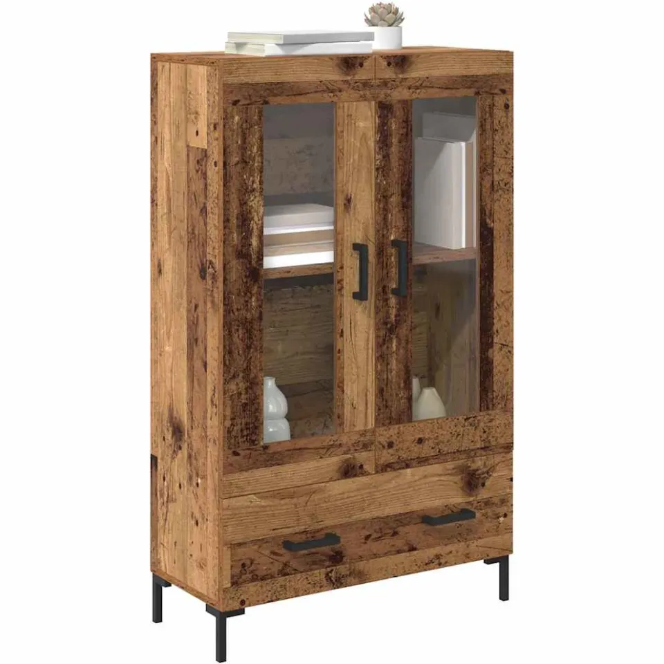 vidaXL Highboard Oud Hout 69,5 x 31 x 115 cm Bewerkt hout Bruin