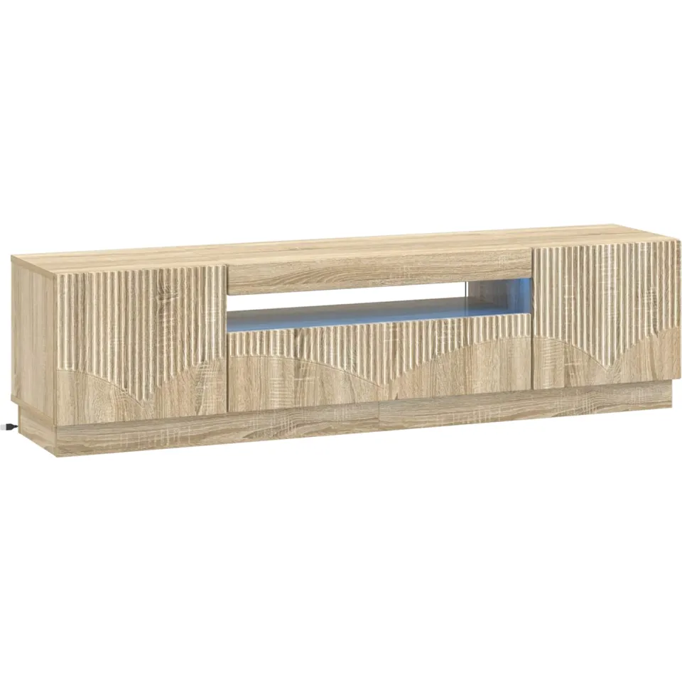 vidaXL LED tv-meubel Sonoma Eiken Bewerkt hout, foto 3