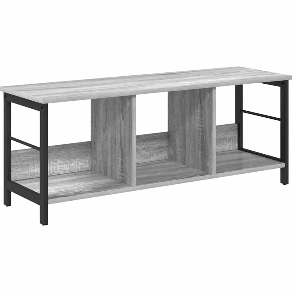 vidaXL Boekenkast 3-laags 102 x 32 x 40,5 cm Bewerkt hout Grijs Sonoma, foto 3