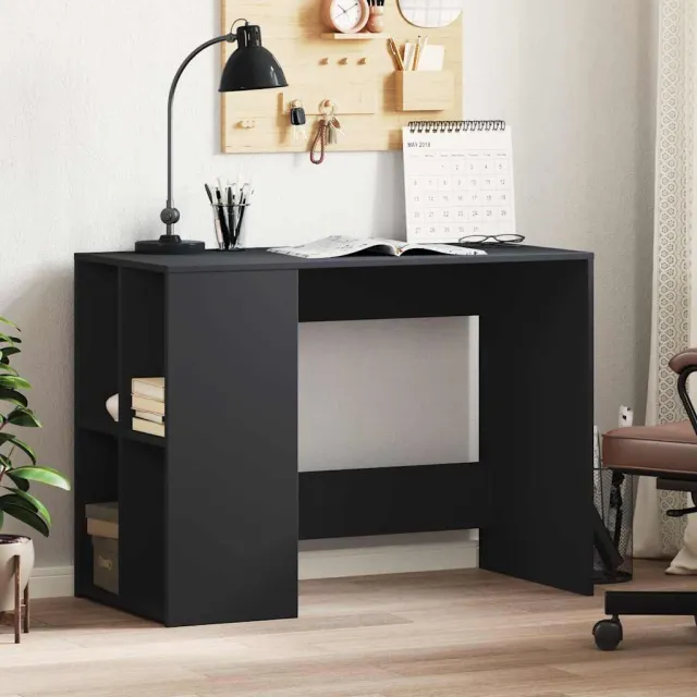 vidaXL Bureau 102x50x75 cm bewerkt hout zwart, foto 2