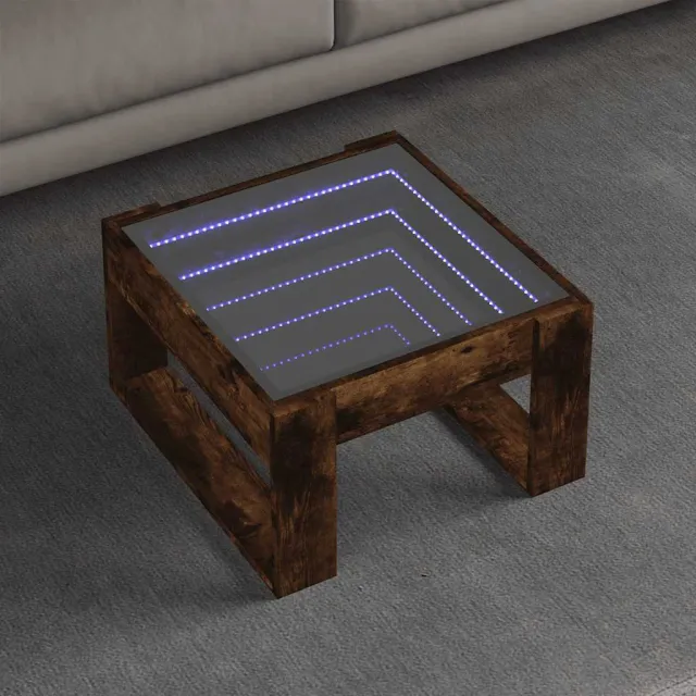 vidaXL Salontafel met Infinity LED 50x53x30 cm gerookt eikenkleurig, foto 2