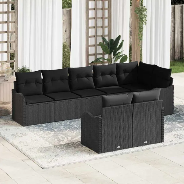 vidaXL Tuin Sofa Set 8 st Zwart poly rattan, foto 2