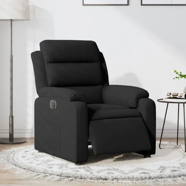 vidaXL Fauteuil verstelbaar elektrisch stof zwart