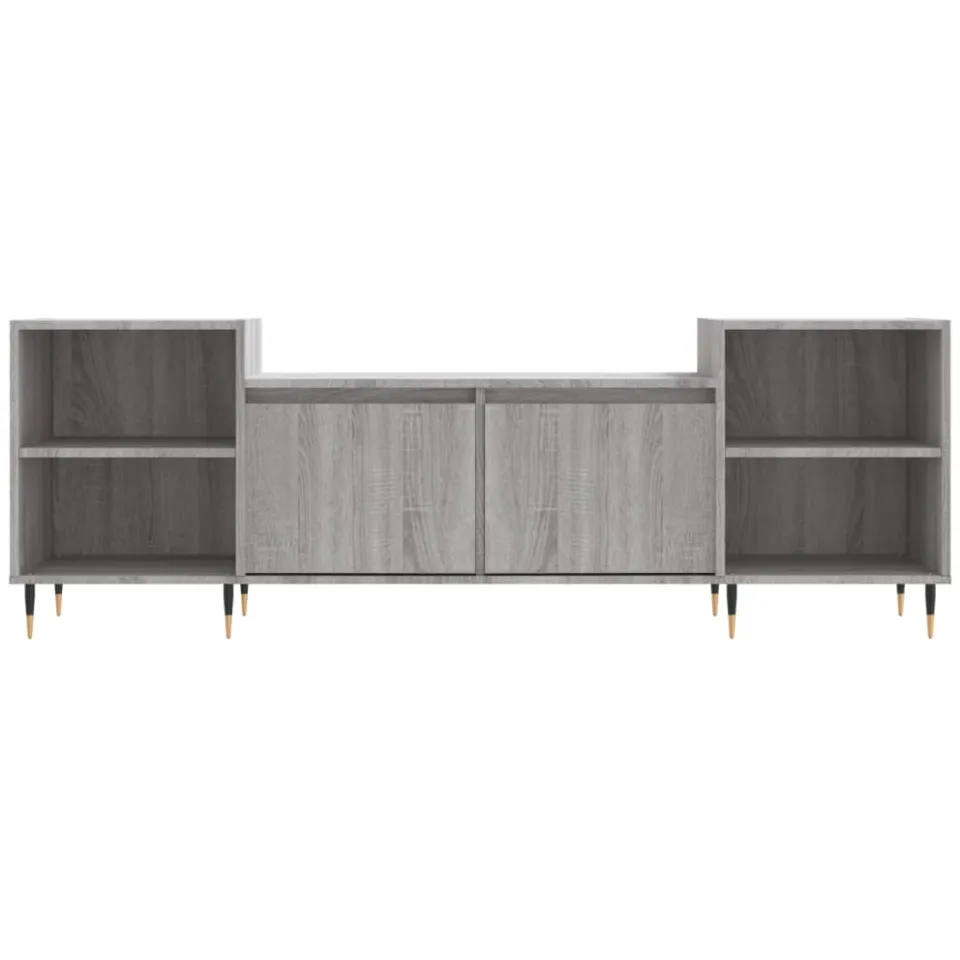 vidaXL Tv-meubel 160x35x55 cm bewerkt hout grijs sonoma eikenkleurig