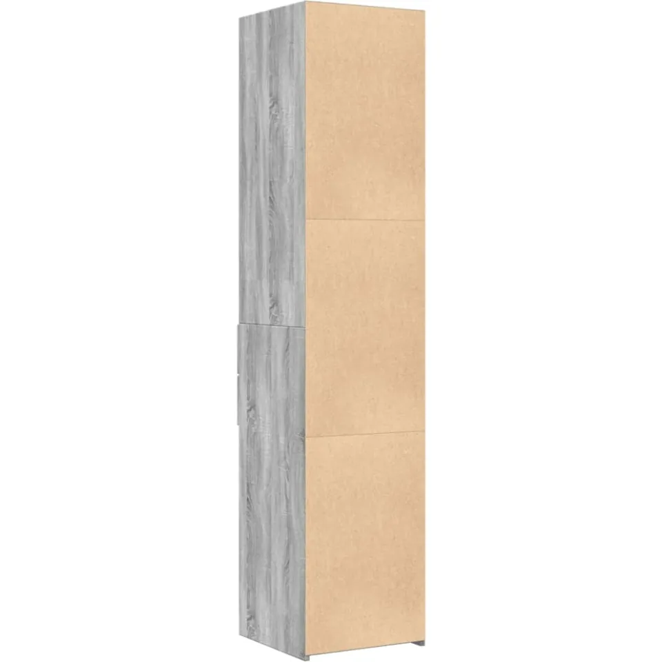 vidaXL Hoge kast 40x42,5x185 cm bewerkt hout grijs sonoma eikenkleur, foto 3