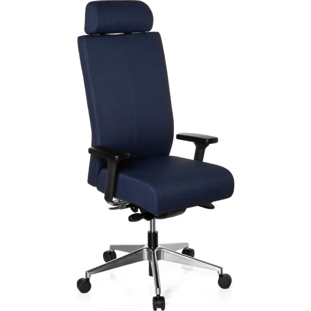 hjh office Pro-Tec XXL - Bureaustoel - Volledig gestoffeerd - Blauw