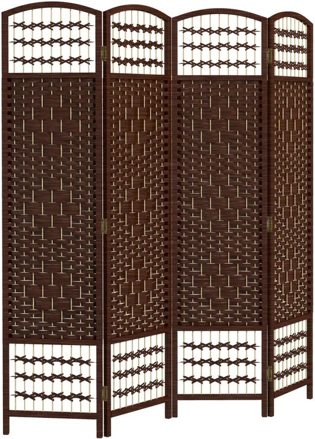 Bruin HOMCOM-Kamerscherm-Hout-160x1,5x170cm-Bruin