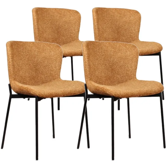 DS4U Vera eetkamerstoel - Set van 4 - Mosterdgeel - Stof