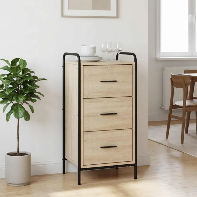 vidaXL Dressoir Sonoma Eiken 97 x 33 x 81 cm Bewerkt hout Bruin