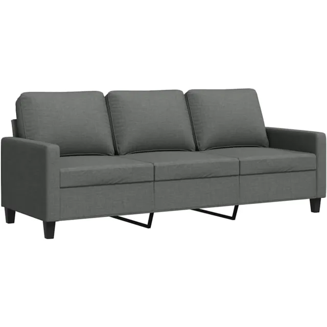 vidaXL Driezitsbank - 180 - cm - stof - donkergrijs