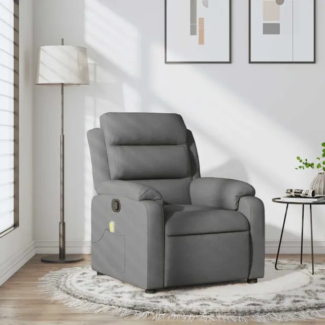 vidaXL Massagestoel - in - donkergrijze - stof Donkergrijs