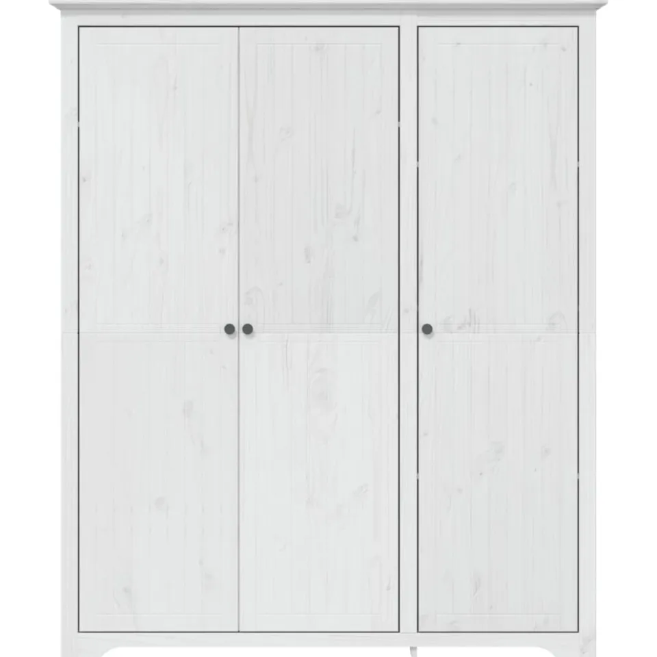 vidaXL Kledingkast BODO 146x53,5x173 cm massief grenenhout wit