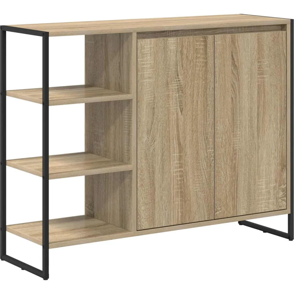 vidaXL Bijzetkast Sonoma Eiken 96.5 x 30 x 75 cm Bewerkt hout, foto 3
