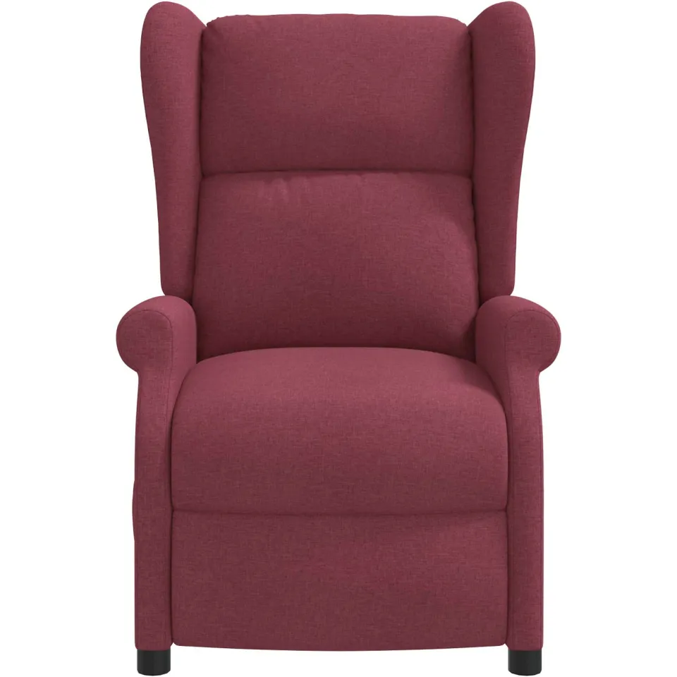 vidaXL Elektrische massage fauteuil met hoge rugleuning Wijnrood Stof