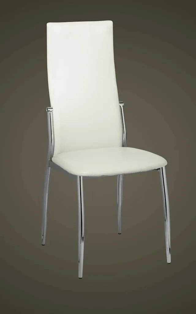 vidaXL Eetkamerstoelen 4 st kunstleer wit, foto 3