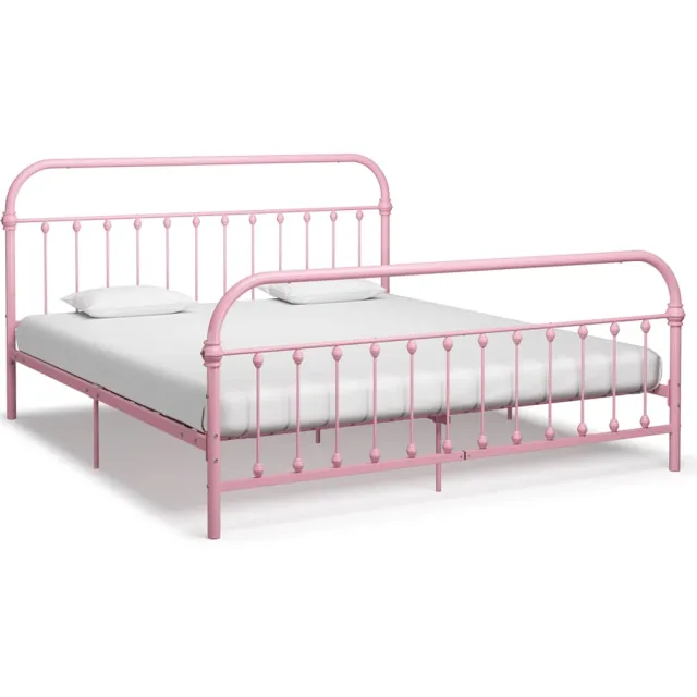 vidaXL Bedframe metaal roze 180x200 cm