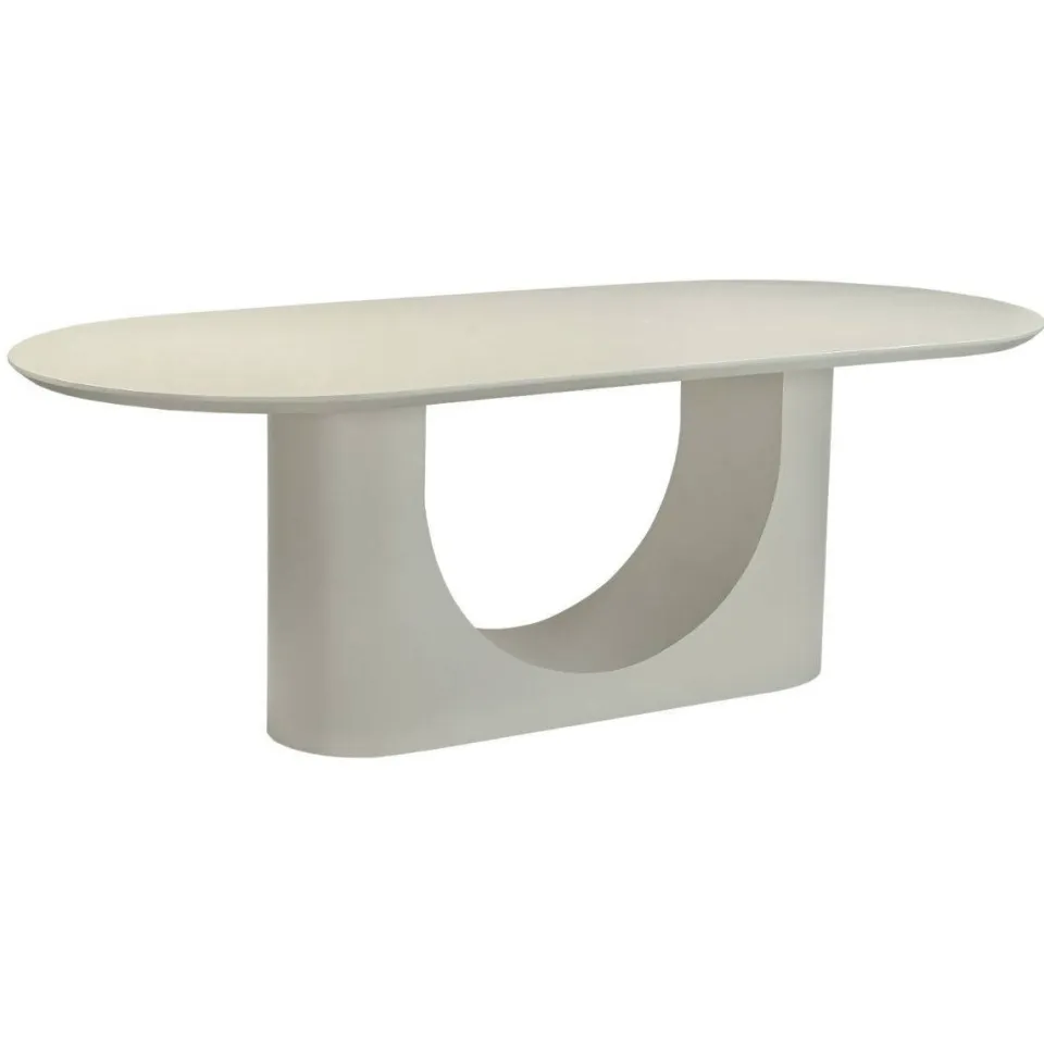 Giga Meubel Eettafel Motala - Ovaal Off White Betonlook - 180x100x76cm, foto 3
