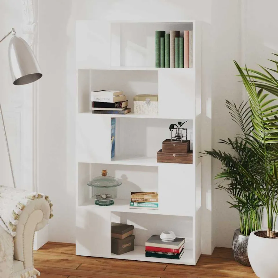 vidaXL Boekenkast/kamerscherm 80x24x155 cm bewerkt hout wit, foto 2