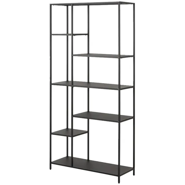 Lisomme Roy metalen boekenkast zwart - 79 x 165 cm