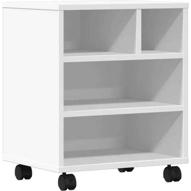 vidaXL Printerkastje - met - wielen - 41x32x48 - cm - wit
