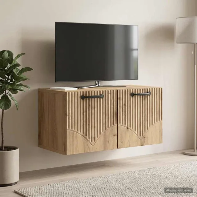 vidaXL Wandbeugel TV-kast 59,5 x 31 x 30 cm Artisanaal eiken Bruin