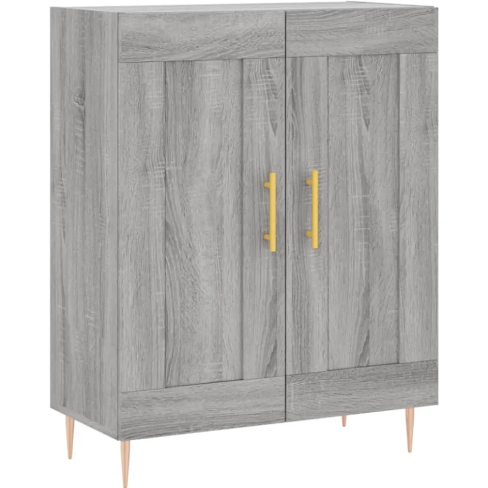 vidaXL Dressoir 69,5x34x90 cm bewerkt hout grijs sonoma eikenkleurig, foto 3