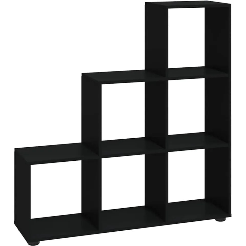 vidaXL Boekenkast trapvormig 107 cm bewerkt hout zwart, foto 3