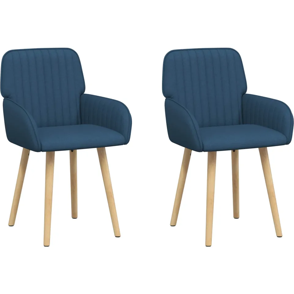 vidaXL Eettafelstoelen 2 st Stof Blauw 56,5 x 50 x 87,5 cm, foto 3
